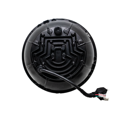 7 inch U shape DRL headlight, 7 inch round LED headlight, yellow white DRL headlight, dual color DRL headlight, U shape LED headlight, round headlight for bike, round headlight for car, Royal Enfield LED headlight, Thar LED headlight 7 inch, motorcycle round headlight, Jeep LED round headlight