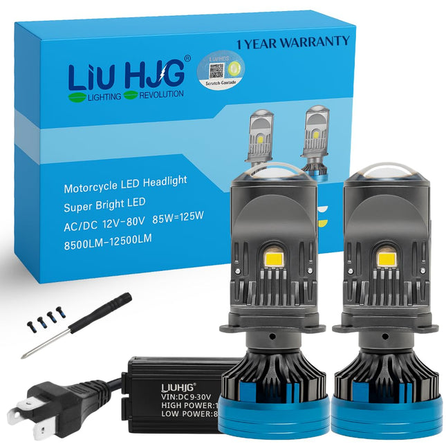 LIU HJG M01U H4 125W Pure White Lens Headlight Bulb for Superior Brightness