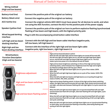 LIU HJG 3 Pin Coupler Premium Wiring Harness for Auxiliary LED Fog Lights 3.4 Meter Wire with Heavy Duty Metal Switch Copper Wiring Suitable for 3 Wire Fog Lights (Pack of 1)