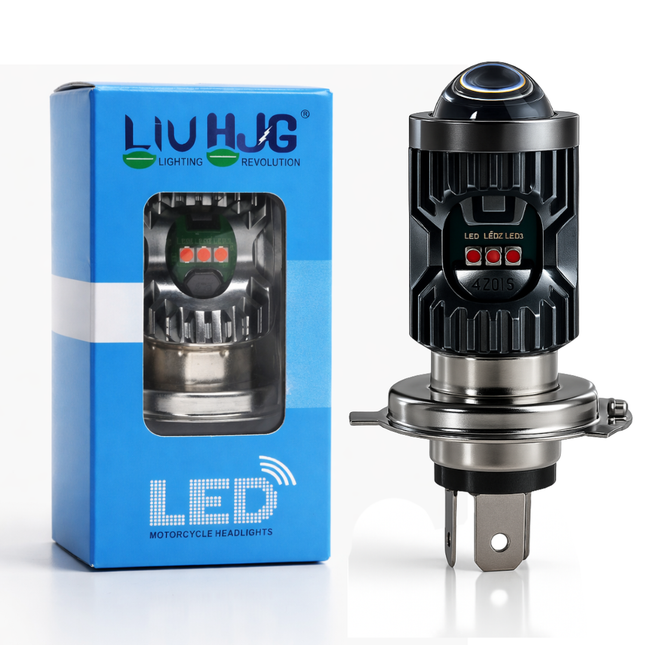 LIU HJG Yellow/White & Red/Blue 20 Watt H4 Police Headlight Bulb Universal For Bike & Car( Pack of 1) - LIU HJG