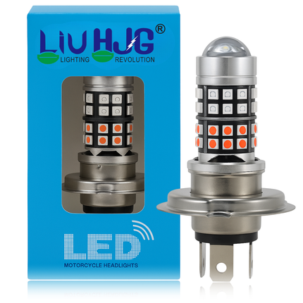LIU HJG 40 LED Yellow/White & Red/Blue 40 Watt H4 Police Headlight Bulb Universal For Bike & Car( Pack of 1) - LIU HJG