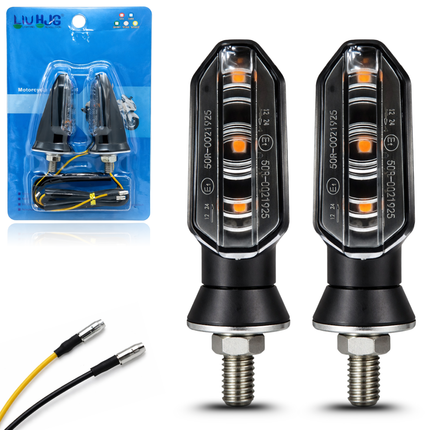 LIU HJG Motorcycle 3 LED Turn Signal Light Small Indicators Waterproof Heavy Duty 12V DC Power Yellow Light Reflection Universal fit for All Bikes Models (Pack of 1 Set)