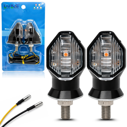 LIU HJG Motorcycle Single LED Turn Signal Light Small Indicators Waterproof Heavy Duty 12V DC Power Yellow Light Reflection Universal fit for All Bikes Models (Pack of 1 Set) - LIU HJG