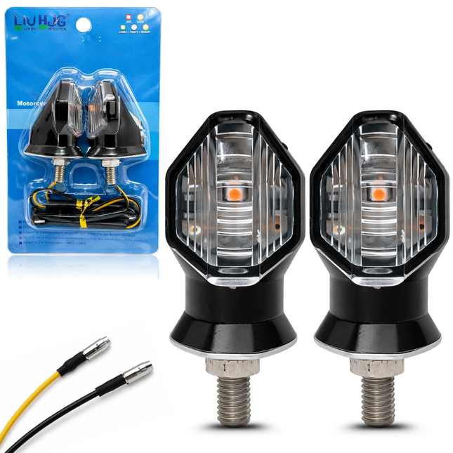 LIU HJG Motorcycle Single LED Turn Signal Light Small Indicators Waterproof Heavy Duty 12V DC Power Yellow Light Reflection Universal fit for All Bikes Models (Pack of 1 Set) - LIU HJG