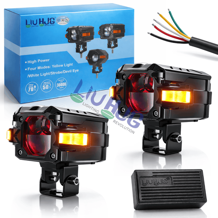 LIU HJG 3 Lens Fog Light with Indicator Waterproof 60W Each (120W Total ...
