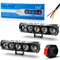 LIU HJG 120W Yellow/White 5 LED Fog Light with Red Devil Eye DRL | Dual Beam | Universal Fit for Bike & Car | Waterproof | 12V–80V | High Brightness | Stylish Design | Pack of 2 - LIU HJG