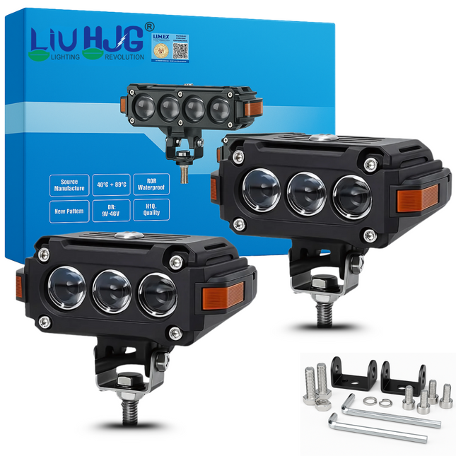 LIU HJG Future Eye S-61 LED Fog Light – Yellow/White, Red Devil Eye  Left/Right Indicator DRL Premium Visibility Fog Light