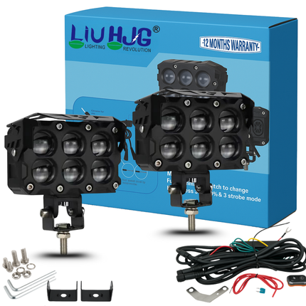LIU HJG S19 160W LED Fog Light Yellow/White  DC 12V–80V  Universal for Bikes, Cars & Trucks  Plug-and-Play Wiring Kit  12-Month Warranty - LIU HJG