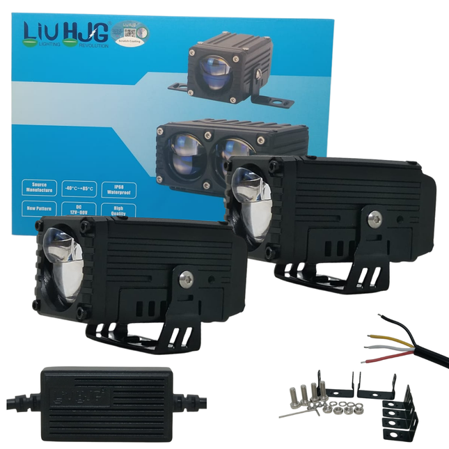 LIU HJG Yellow/White 120 Watt Blaze Waymaker Pro Fog Light With Devil Eye Universal For Bike & Car( Pack of 2)