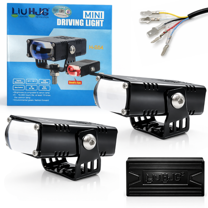 LIU HJG Yellow White Slim Drive Fog Light Universal for Motorcycle & Car - LIU HJG
