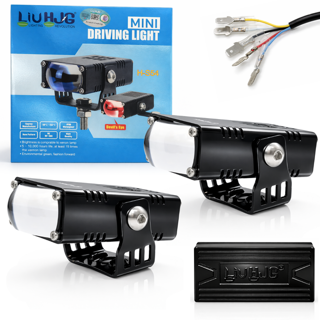 LIU HJG Yellow White Slim Drive Fog Light Universal for Motorcycle & Car - LIU HJG