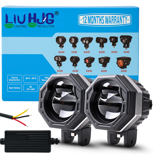 LIU HJG P65 60W LED Fog Light Yellow/White High-Performance Fog Lamp for Clear Visibility - LIU HJG