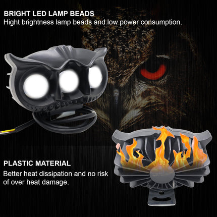 LED Owl Fog Light for Bikes, LIU HJG 3 Color Fog Light, Yellow White Red Fog Light, Red Devil Eye Bike Light, Flashing Pattern LED Fog Lamp, Universal Bike Fog Light 30W, DC 9-80V Fog Light, Motorcycle LED Owl Light, Multi-Mode Bike Fog Lamp, High Brightness LED Fog Light, Stylish Fog Light for Bikes, Devil Eye Fog Light for Motorcycle, Waterproof LED Fog Light for Bike, 3-in-1 Color Mode Fog Light, Universal Fit Fog Light for Bikes.