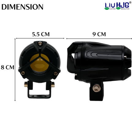 LIU HJG Dual Color Yellow & White 120 Watt Fog Light With Wiring Kit Universal For Bike & Car( Pack of 2)