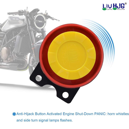 LIU HJG Anti-Theft Bike Security Alarm Kit with 1 Remote & 1 Foldable Key – Two-Way Alarm with 125 dB Loud Siren & Flashing Light | Anti-Theft Security for All Motorcycles & Scooters (Pack of 1)