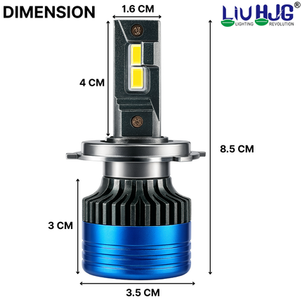 LIU HJG LED H4 Headlight Bulb Waterproof & Dustproof 180W 12V DC Power High Low Beam White Light Reflection Universal fit for All Bikes & Cars Model Pack of 2 Piece - LIU HJG