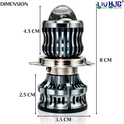 LIU HJG High Bright LED H4 Headlight Bulb Waterproof & Dustproof 50W 12V DC Power Yellow White & Flashing Light Reflection High/Low Beam Universal fit for All Bikes & Cars Model (Pack of 1)