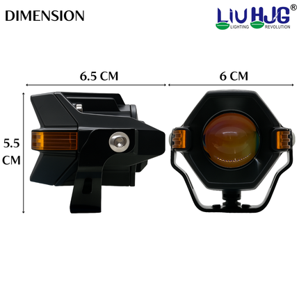 LIU HJG P-85 High Bright LED Fog Light Waterproof & Dustproof & Heat Dissipation 80W 12V DC Power High/Low Beam Yellow, White & Red Devil Eye Reflection Universal Fit For All Bikes & Cars Model Pack of 2 - LIU HJG