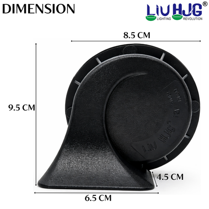 LIU HJG Windtone Horn 410/510Hz 105-118dB Super Loud Sound 3D Waterproof Design Horn Heavy Duty 12V DC Power Black Horn Universal fir for All Bike & Cars Model (Pack of 1 Set) - LIU HJG