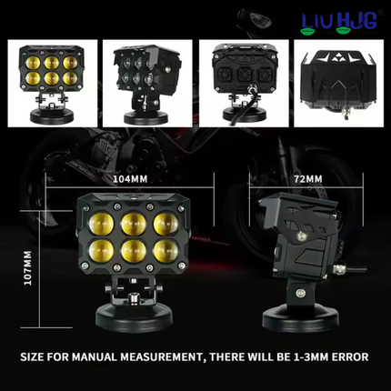 LIU HJG S19 160W LED Fog Light Yellow/White  DC 12V–80V  Universal for Bikes, Cars & Trucks  Plug-and-Play Wiring Kit  12-Month Warranty - LIU HJG