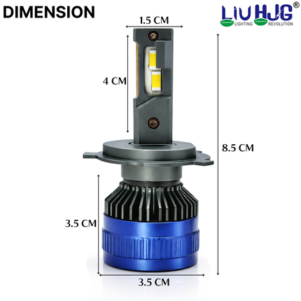 LIU HJG LED H4 Headlight Bulb Waterproof & Dustproof 120W 12V DC Power High Low Beam White Light Reflection Universal fit for All Bikes & Cars Model Pack of 2 Piece - LIU HJG