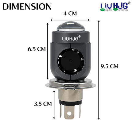LIU HJG Motorcycle LED Headlight Bulb Yellow/White with H4 Fitting | 30W–50W | 12V–36V | High Brightness LED for Bikes - LIU HJG