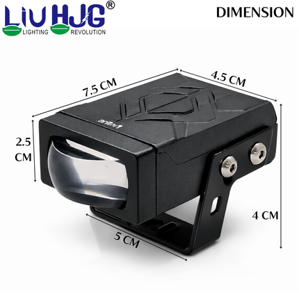 LIU HJG Ultra Bright Single Lens Fog Light Waterproof & Heat Dissipation 2 Types of Clamp Fitting 40W 12V DC Power Yellow White & Red Devil Eye Light Universal fit All Bikes & Cars (Pack of 2) - LIU HJG