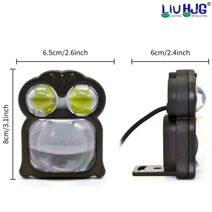 LIU HJG Yellow/White 30 Watt Fog Light With Red Devil Monster Eye Universal For Car & Bike ( Pack of 1)