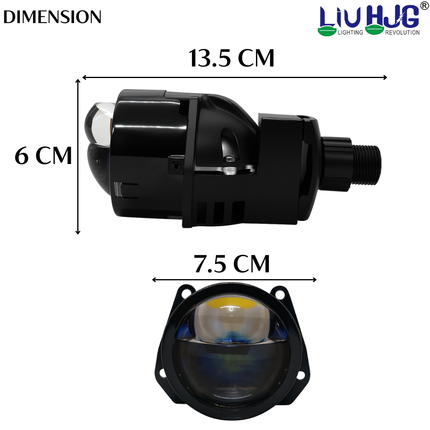 LIU HJG High Bright Dual Cut Lens 2 Inch LED Headlight High Performance 160W 12V DC Power White High/Low Beam & Red Devil Eye Light Reflection Heavy Duty Universal Fitment (Pack of 1 Set)