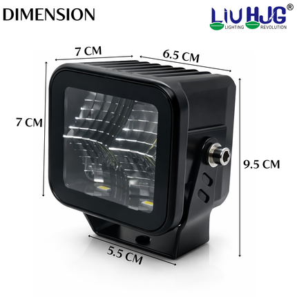 LIU HJG 4 LED Super Bright Fog Light Waterproof & Dustproof 72 Watts 12V DC Power White High Beam Light Reflection Universal fit for All Bikes & Cars (Pack of 2) - LIU HJG
