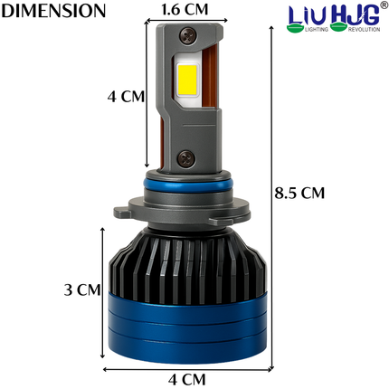 LIU HJG LED 9006 Headlight Bulb Waterproof & Dustproof Heat Dissipation 300W (150W Each) 12V DC Power Universal Fit For All Bikes & Cars Model (Pack of 2) - LIU HJG