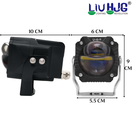LIU HJG Ultra Bright Wiring Kit Gorilla Fog Light Waterproof & Heat Dissipation 120W 12V High/Low Beam Yellow/White/Red Devil Eye Universal fit For All Bike & Cars (Pack of 2) - LIU HJG