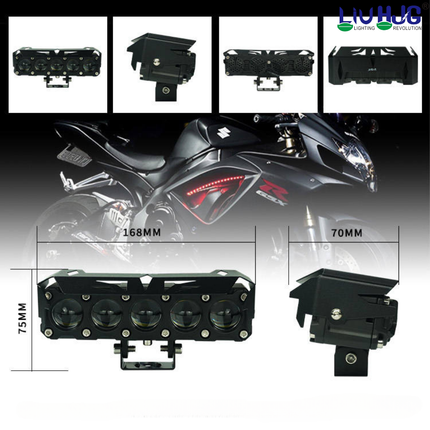 LIU HJG 180W (Pair) Mega Drive 5 Lens Dual Color Yellow/White LED Fog Light – High Power Auxiliary Lights for Bike & Car (12V–80V, Waterproof) - LIU HJG