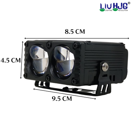 LIU HJG Yellow/White 2 Lens 180 Watt Blaze Waymaker Pro Fog Light With Devil Eye Universal For Bike & Car( Pack of 2)