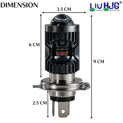 LIU HJG Yellow/White & Red/Blue 20 Watt H4 Police Headlight Bulb Universal For Bike & Car( Pack of 1) - LIU HJG