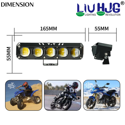 LIU HJG 120W Yellow/White 5 LED Fog Light with Red Devil Eye DRL | Dual Beam | Universal Fit for Bike & Car | Waterproof | 12V–80V | High Brightness | Stylish Design | Pack of 2 - LIU HJG