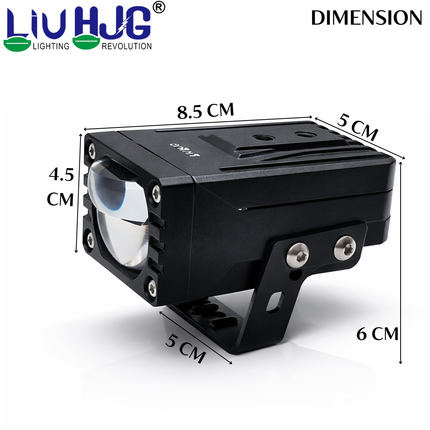 LIU HJG LED Dual Cut Lens Fog Light Waterproof & Heat Dissipation 2 Types of Clamp Fitting 120W 12V DC Power Yellow White & Red Devil Eye Light Universal fit All Bikes & Cars (Pack of 2) - LIU HJG