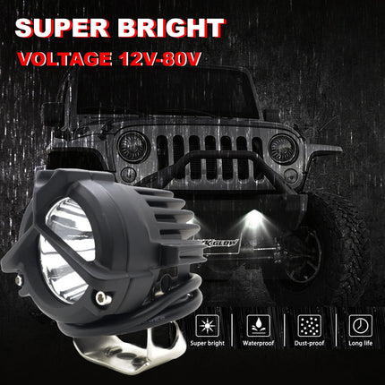 LIU HJG 60W White LED Fog Light | Universal Fit for Bikes & Cars | 12V–80V DC | High Brightness Fog Lamp (Pack of 2)