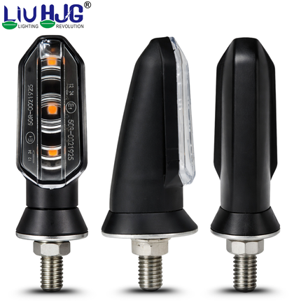 LIU HJG Motorcycle 3 LED Turn Signal Light Small Indicators Waterproof Heavy Duty 12V DC Power Yellow Light Reflection Universal fit for All Bikes Models (Pack of 1 Set)
