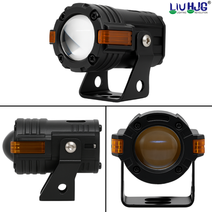 LIU HJG S-82 Fog Light With Wiring Kit Wateproof & Heat Dissipation High/Low Beam 80W 12V DC Power Yellow, White & Red Devil Eye Light Super Brightness Universal fit for All Bikes & Cars (Pack 2) - LIU HJG