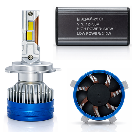 LIU HJG 240W H4 LED Headlight Bulb for Car, Bike & Truck | Ultra Bright White Light - LIU HJG