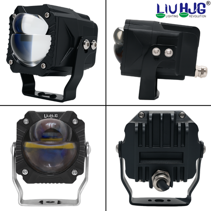 LIU HJG Ultra Bright Wiring Kit Gorilla Fog Light Waterproof & Heat Dissipation 120W 12V High/Low Beam Yellow/White/Red Devil Eye Universal fit For All Bike & Cars (Pack of 2) - LIU HJG