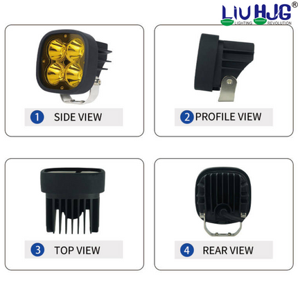 LIU HJG 60W LED Fog Light with Yellow Lens Cap & Wiring Kit | Universal Fit for Bike & Car - LIU HJG