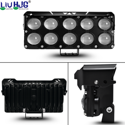 LIU HJG JC34 10 LED Ultra Bright Fog Light Waterproof & Dustproof 54W 12V DC Power High/Low Beam Yellow White & Red Blue DRL Light Reflection Universal Fit for All Bikes & Cars Models (Pack of 1) - LIU HJG