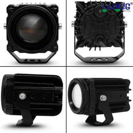LIU HJG Laser Canon Super Bright LED Fog Light Waterproof Fog Light Range 300-500 Meters, 120W 12V DC High Low Beam Yellow & White Light Reflection Universal Fit for All Bikes & Cars (Pack of 1 set) - LIU HJG
