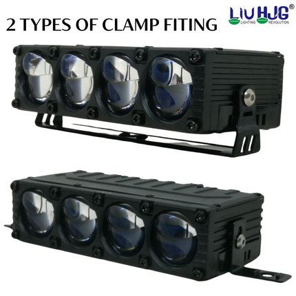 LIU HJG Yellow/White 4 Lens 300 Watt Blaze Waymaker Pro Fog Light With Devil Eye Universal For Bike & Car( Pack of 2)