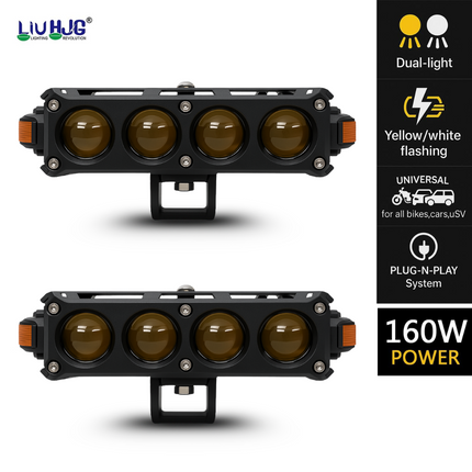 LIU HJG S-62 Future Eye LED Fog Light 4 Lens Rectangle Yellow, White, Red Devil Eye with Left-Right Indicator - LIU HJG