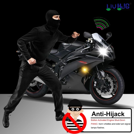 LIU HJG Anti-Theft Bike Security Alarm Kit with 1 Remote & 1 Foldable Key – Two-Way Alarm with 125 dB Loud Siren & Flashing Light | Anti-Theft Security for All Motorcycles & Scooters (Pack of 1)