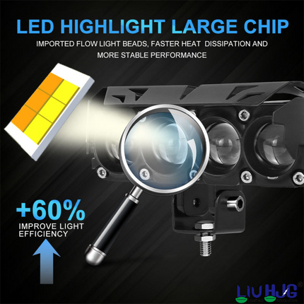 HJG 4-LED 120W Yellow/White Red Devil Eye Fog Light for Bike, Car, Truck & Other Vehicles - LIU HJG