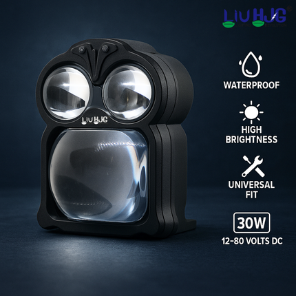 LIU HJG Yellow/White 30 Watt Fog Light With Red Devil Monster Eye Universal For Car & Bike ( Pack of 1)